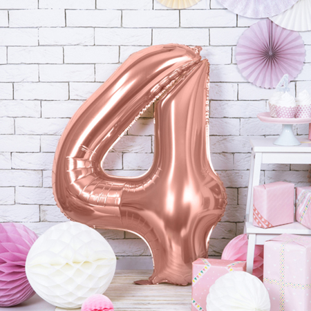 Party Deco® Party ballon number 4 Rose Gold