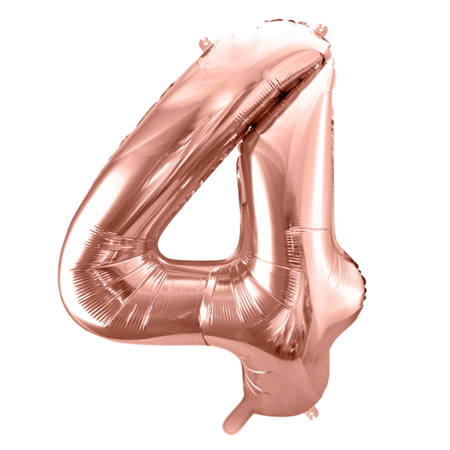 Picture of Party Deco® Party ballon number 4 Rose Gold