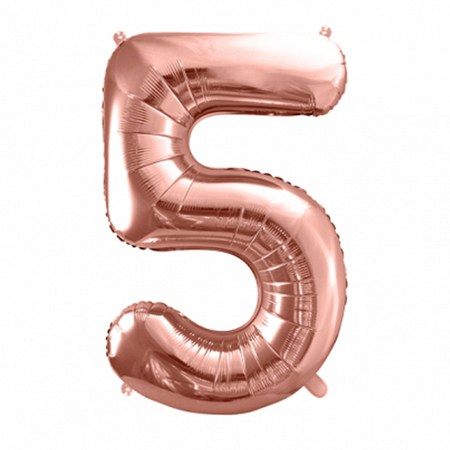 Picture of Party Deco® Party ballon number 5 Rose Gold