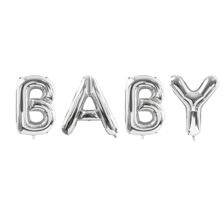 Picture of Party Deco® Party ballon Baby Silver