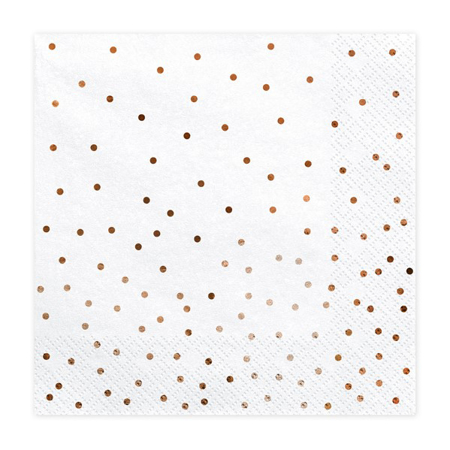 Picture of Party Deco® Napkins 3 layers Polka Dots White 20 pc.