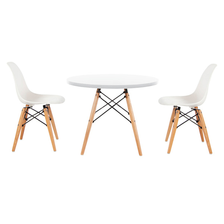 EM Furniture Kids Table & Chair 2-Set White