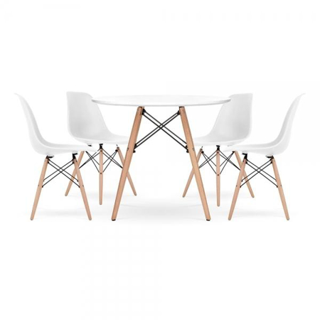 Picture of EM Furniture Scandinavian Inspired Table & Chair 4-Set White