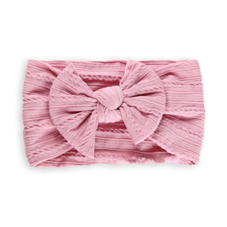 Picture of Elastic Cable bow Headband BOHO Pink