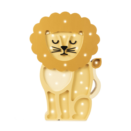 Picture of Little Lights® Handmade wooden lamp Lion Yellow