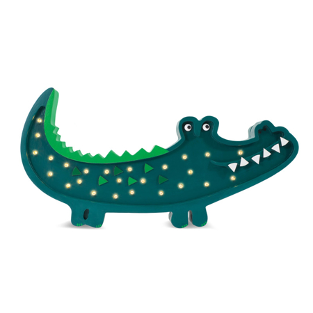 Picture of Little Lights® Handmade wooden lamp Crocodile Papkin Green
