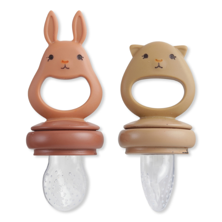Picture of Konges Sløjd® Silicone Fruit Feeding Pacifier Bunny Almond/Terracotta