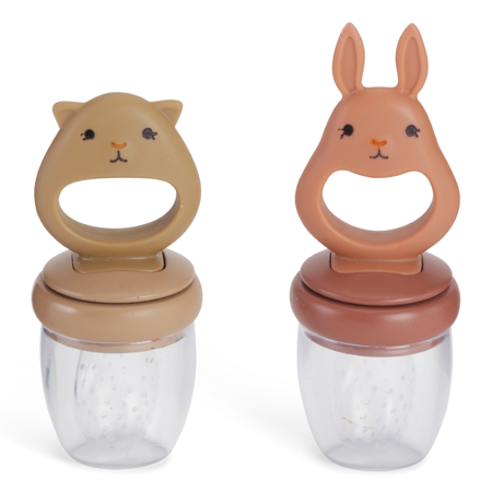 Konges Sløjd® Silicone Fruit Feeding Pacifier Bunny Almond/Terracotta