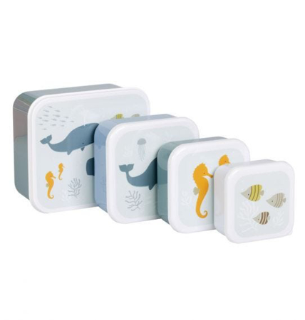 Picture of A Little Lovely Company® Lunch & snack box set Ocean 