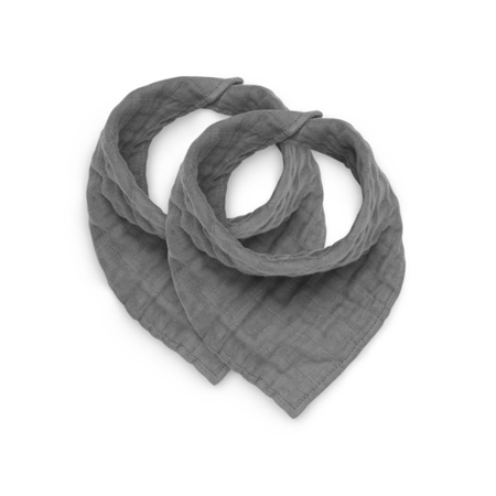 Jollein® Bib bandana wrinkled cotton Storm Grey (2pack)