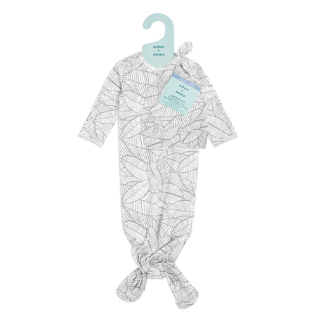 Picture of Aden+Anais® Comfort knit™ newborn gift set knotted gown + infant hat (0-3M) Zebra Plant
