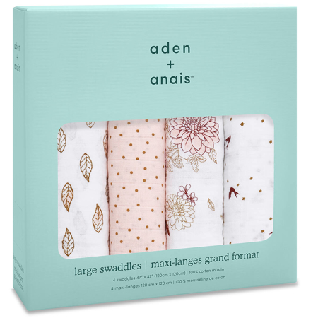 Aden+Anais® Classic Swaddle Set 4-Pack Dahlias (120x120) 
