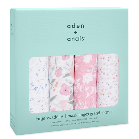 Aden+Anais® Classic Swaddle Set 4-Pack Ma Fleur (120x120) 