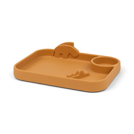 Picture of Done by Deer® Peekaboo compartment plate Deer friends Mustard