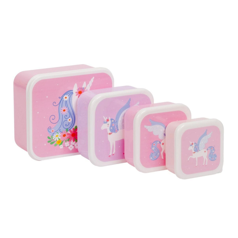 Picture of A Little Lovely Company® Lunch & snack box set Unicorn