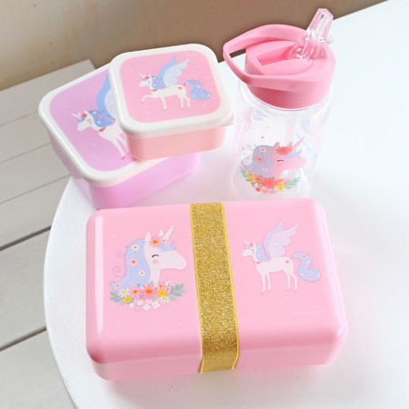 Picture of A Little Lovely Company® Lunch & snack box set Unicorn