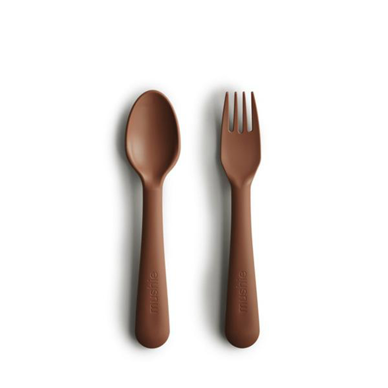 Picture of Mushie® Fork & Spoon Caramel