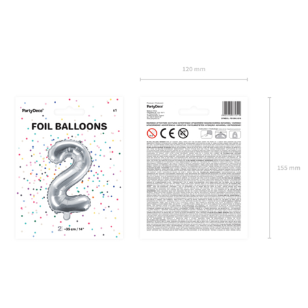 Picture of Party Deco® Ballon number 2 Silver