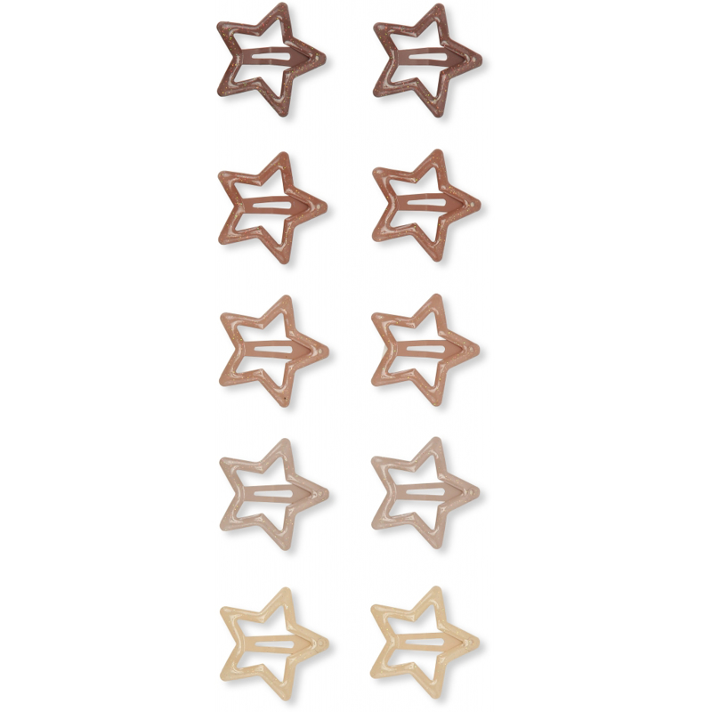 Picture of Konges Sløjd® 10-pack Baby Hair Clips Star Glitter Rose