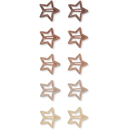 Picture of Konges Sløjd® 10-pack Baby Hair Clips Star Glitter Rose