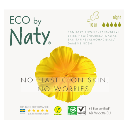 Eco by Naty® Thin Pads Night 10 pcs.