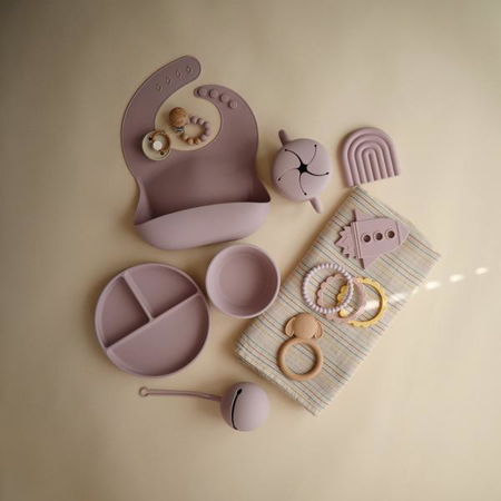 Picture of Mushie® Silicone Pacifier Holder Case Soft Lilac