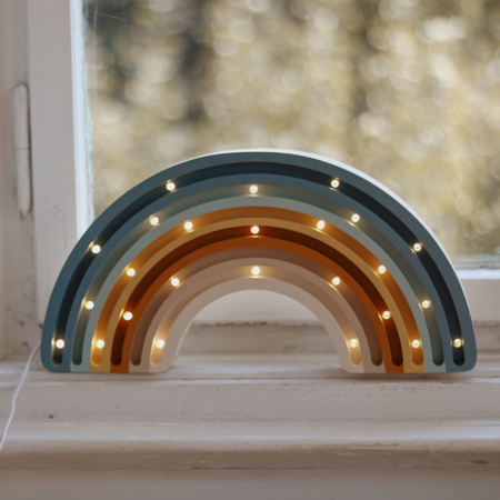 Little Lights® Handmade wooden lamp Rainbow Denim Blue