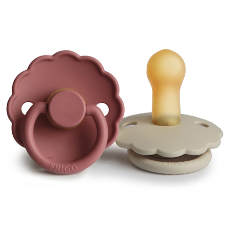 Picture of Frigg® Pacifier Natural rubber Daisy Cream/Powder Blush 2pcs.