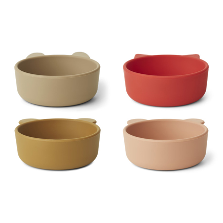 Liewood® Iggy silicone bowls 4 pack Apple Red/Tuscany Rose Multi Mix