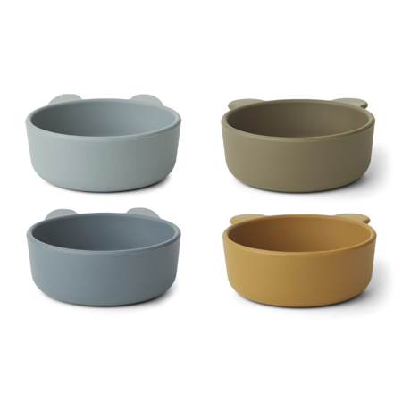 Liewood® Iggy silicone bowls 4 pack Golden Caramel/Blue Multi Mix