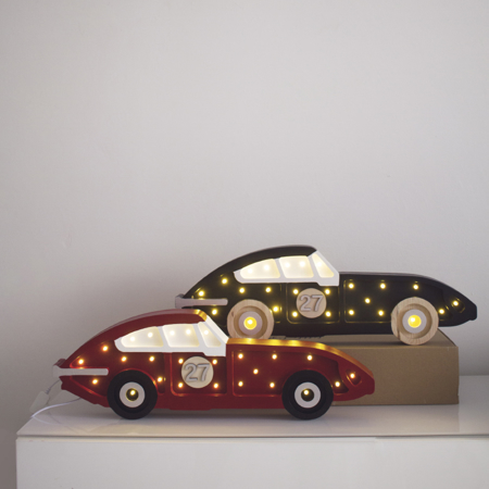 Picture of Little Lights® Handmade wooden lamp Race Car Black