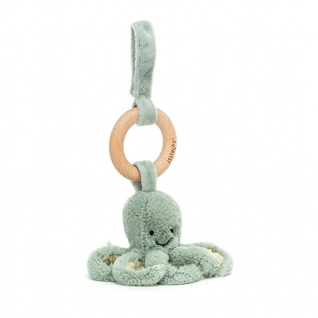 Jellycat® Odyssey Octopus Wooden Ring Toy 12x10