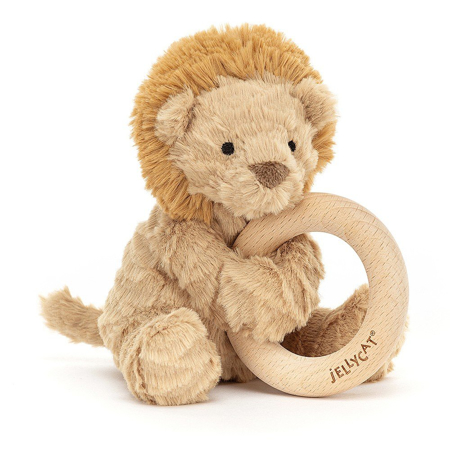 Picture of Jellycat® Fuddlewuddle Lion Wooden Ring Toy 14cm