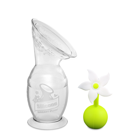 Haakaa® Silicone Breast Pump with Suction Base 150ml Generation 2 and Flower Stopper Combo