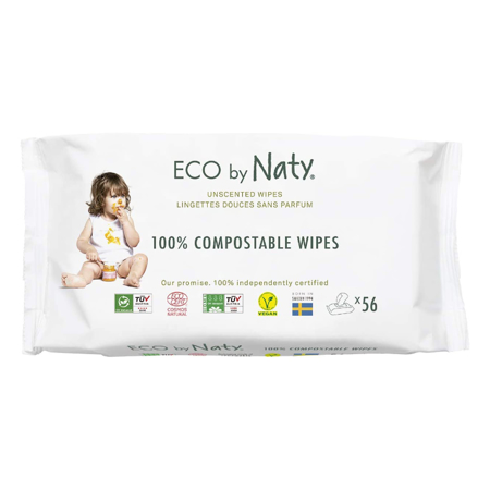 Picture of Eco by Naty® Unscented Wet Wipes 56 pcs.