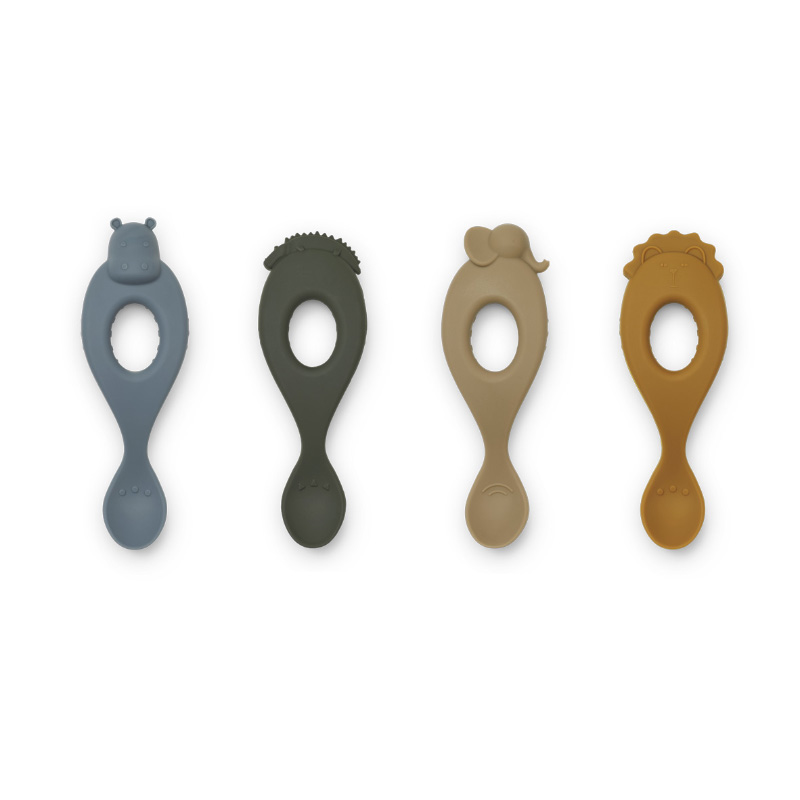 Picture of Liewood® Liva silicone spoon 4-pack Safari/Blue Multi Mix