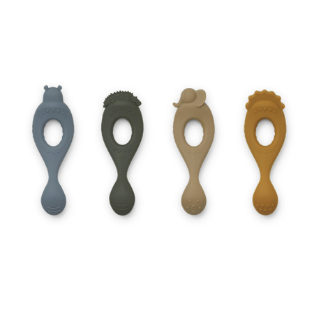 Picture of Liewood® Liva silicone spoon 4-pack Safari/Blue Multi Mix