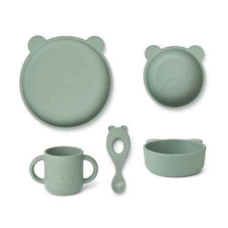 Picture of Liewood® Vivi Silicone Tableware 4 pack Baby Mr Bear Peppermint