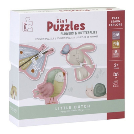 Picture of Little Dutch® Puzzle Flowers&Butterflies 6in1