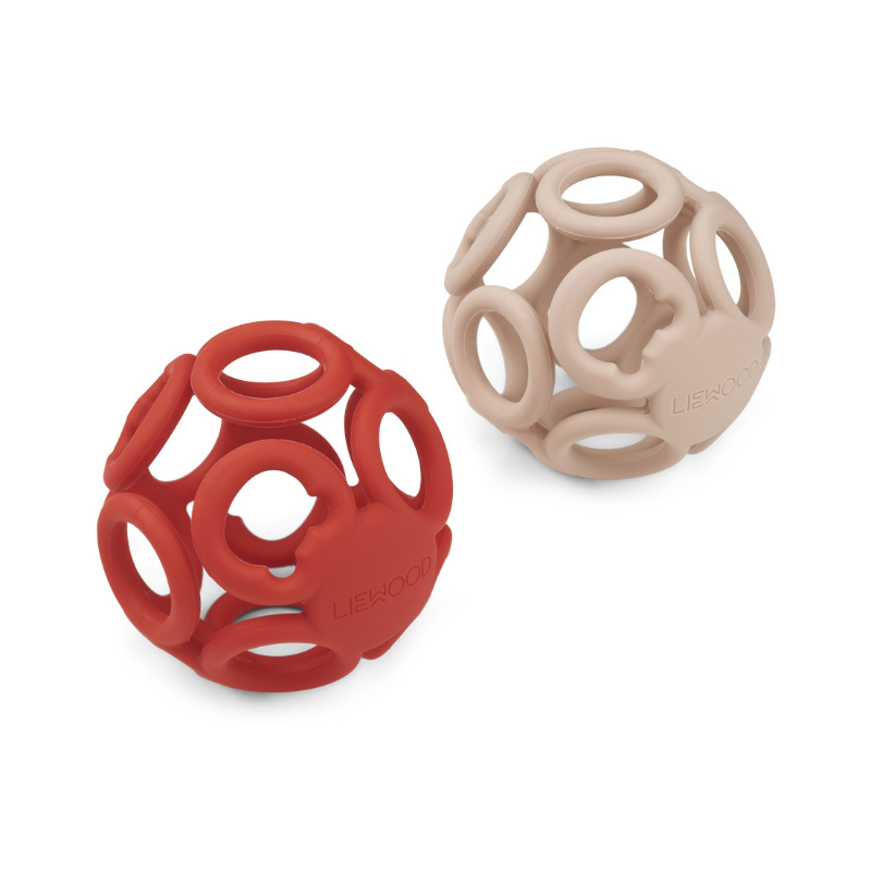 Picture of Liewood® Jasmin teether ball 2-pack Apple Red/Rose Mix
