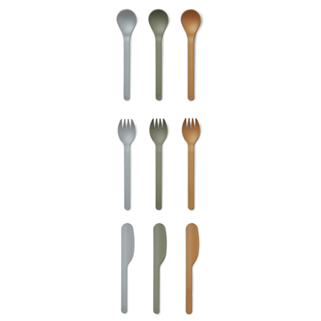 Picture of Liewood®  Cutlery Set 9 Pack Ryan Blue Multi Mix