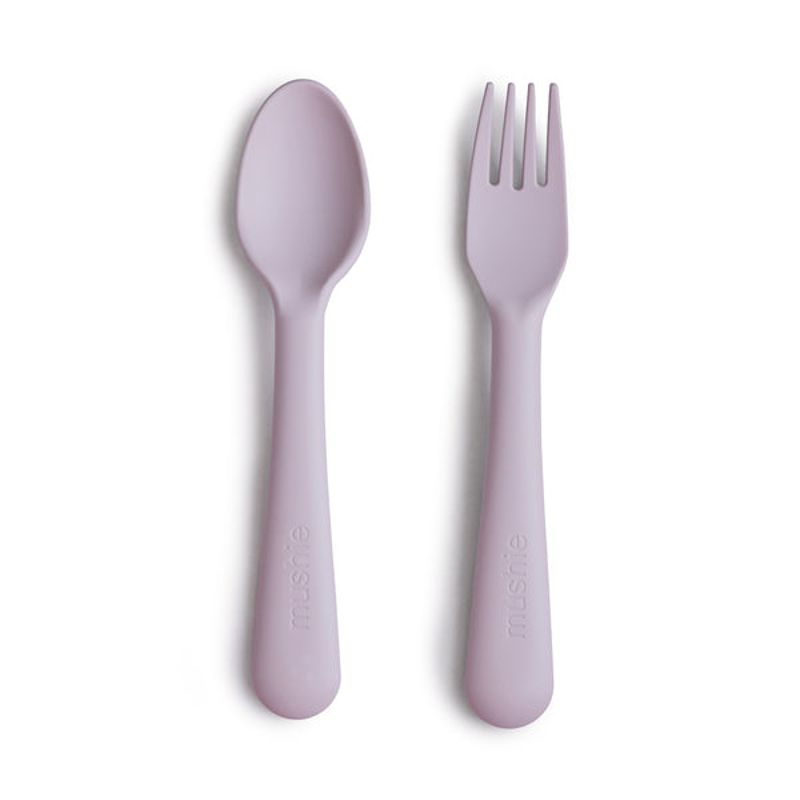 Picture of Mushie® Fork & Spoon Soft Lilac