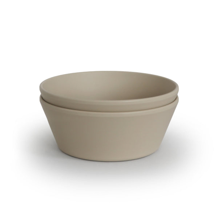 Mushie® Round Dinnerware Bowl Set of 2 Vanilla