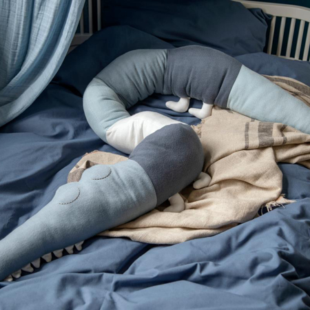 Picture of Sebra® Knitted cushion Sleepy Croc Powder Blue