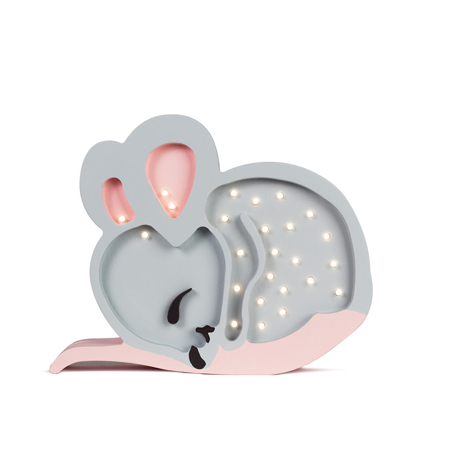 Picture of Little Lights® Handmade wooden lamp Mouse Light Grey