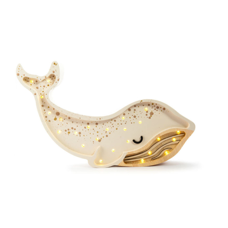 Picture of Little Lights® Handmade wooden lamp Whale Albino White