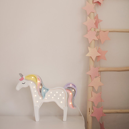 Picture of Little Lights® Handmade wooden lamp Unicorn Rainbow