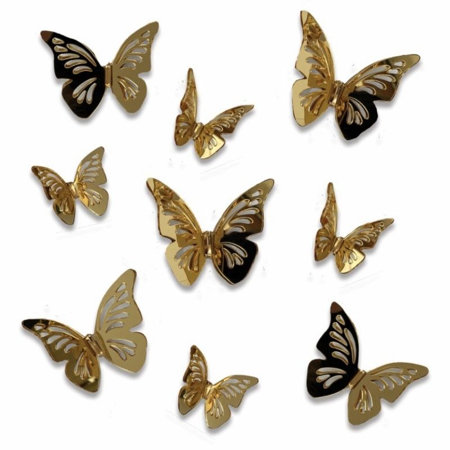 Picture of Benlemi® 3D wall stickers Butterflies -Gold