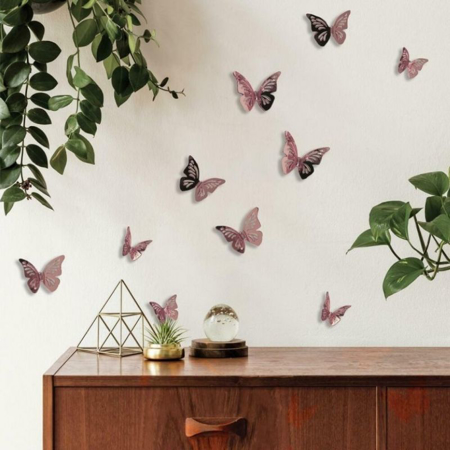 Benlemi® 3D wall stickers Butterflies - Pink