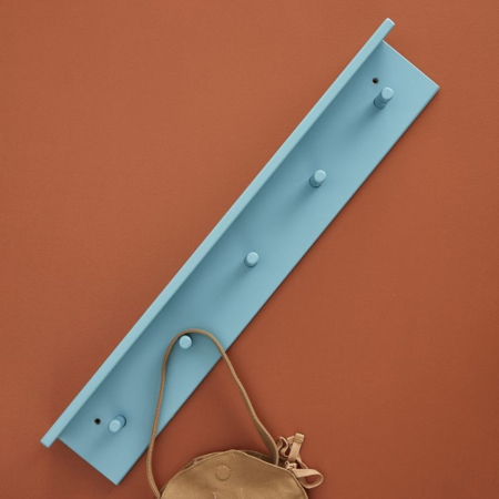 Kids Concept® Shelf with hooks - Turqoise
